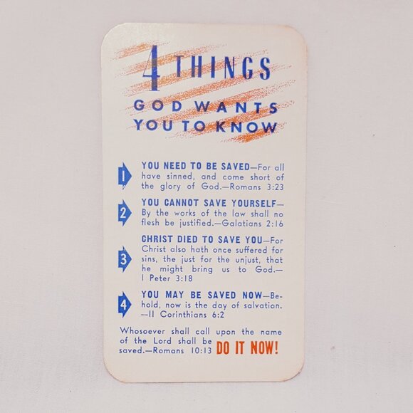 1945 Calendar Wallet Card 4 Things God Wants You To Know For Men in Service 4" - Picture 1 of 4